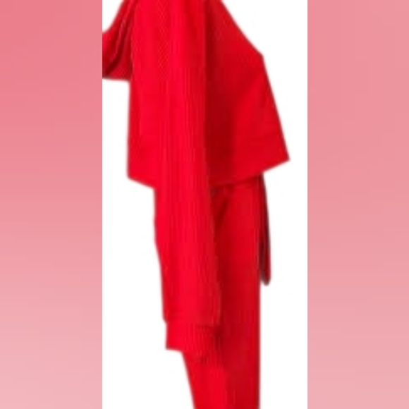 Alo Yoga Muse 2pc Scarlet Red Set Hoodie sz SM and Jogger sz MD - Picture 2 of 7